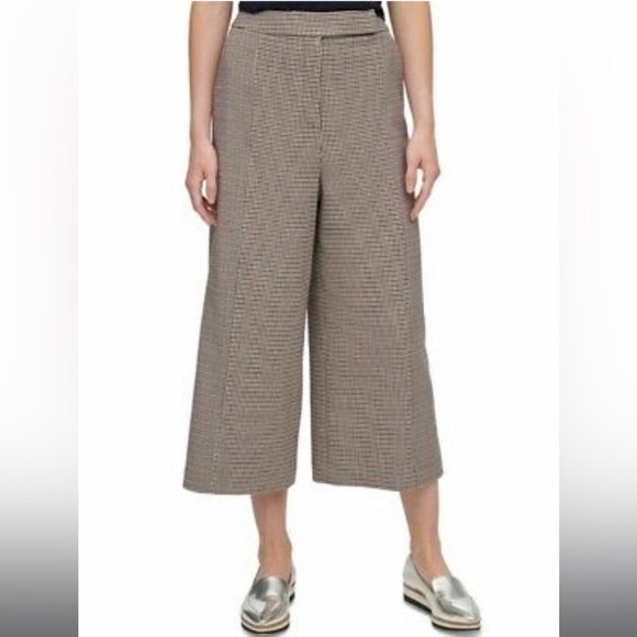 DKNY cropped pants / culottes - brown Houndstooth - Picture 4 of 10